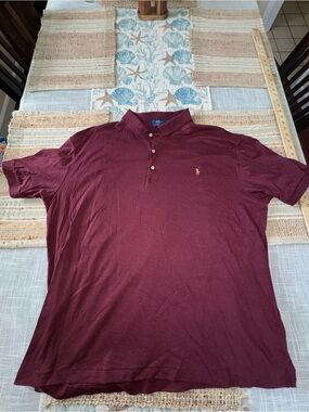 Polo Ralph Lauren Men's Featherweight Polo, Short-Sleeve, Burgundy, 2XB